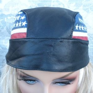 Mens or Women's Unisex Motorcycle Leather Cap Hat